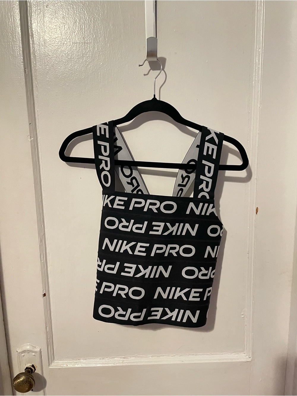 Nike Black & White Logo Sports Crop Tank